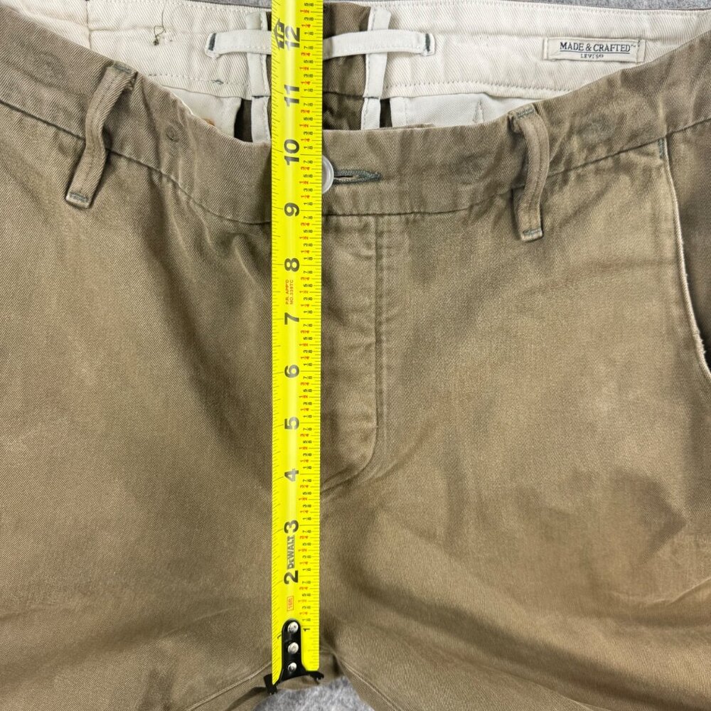 Levi’s Made And Crafted Mens Pants Sz 33 Khaki Chino Button Fly Preppy - Picture 7 of 14